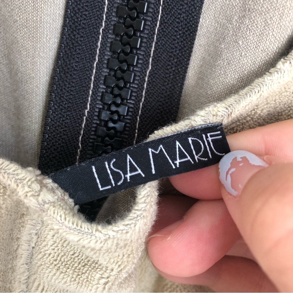 Lisa Marie Fernandez size II (4-6) Beige Terrycloth Zip Front One Piece Swimsuit - Picture 11 of 11